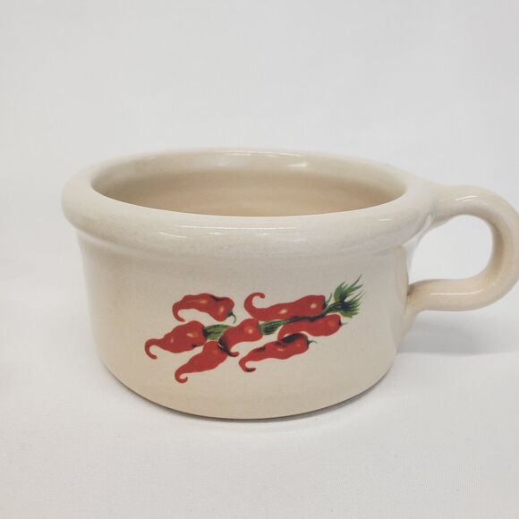 SHAKERS & THANGS Pottery Soup Chili Bowls Handles CHILI PEPPERS Marshall Texas - Picture 3 of 11